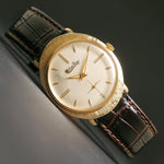 Rare 50s Lucien Piccard Solid 14K Yellow Gold Hooded Lug Oval Watch Serviced, Olde Towne Jewelers, Santa Rosa CA.