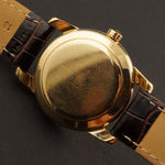 1955 Omega 2757 Seamaster Calendar Solid 18K Gold Watch Black Gilt Dial All Orig