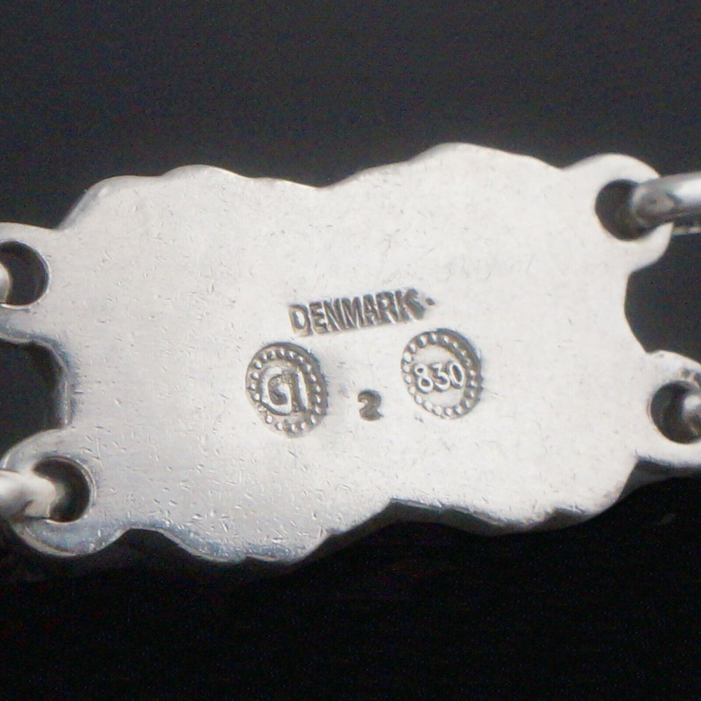 1915 Georg Jensen Denmark 830 Silver #2 Moonstone Leaves Berries Motif Necklace, Olde Towne Jewelers, Santa Rosa CA.