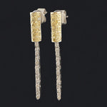 Solid 18K White Gold .99 CTW Fancy Yellow & White Diamond Drop Dangle Earrings, Olde Towne Jewelers, Santa Rosa CA.