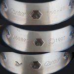 Cartier 18K White Gold Six Diamond Love Ring Sz48 Boxes Cert Rodeo Drive Receipt