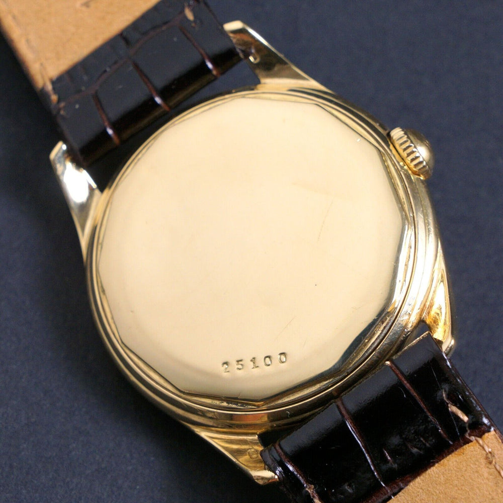Stunning 1950s Sandoz Automatic Solid 18K Gold Man's Screw Back All Orig Watch, Olde Towne Jewelers, Santa Rosa CA.