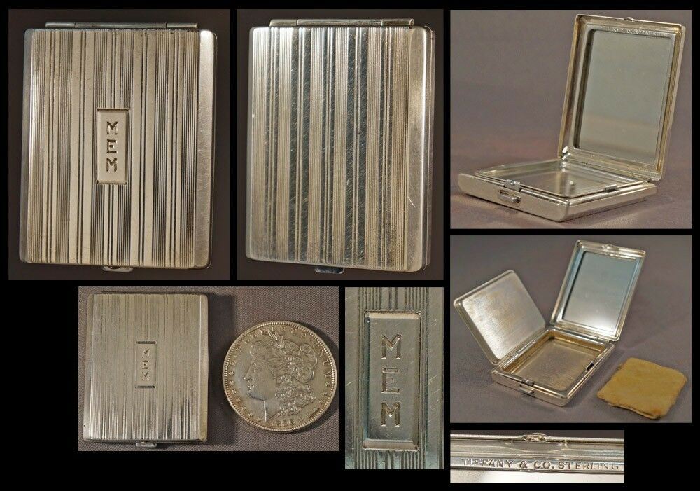 Rare Gorgeous Vintage Tiffany & Co. Sterling Silver Powder Compact, Mirror, Olde Towne Jewelers, Santa Rosa CA.