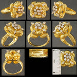 Heavy Retro, Solid 18K Yellow Gold & .90 CTW F/G Diamond, Estate Cocktail Ring, Olde Towne Jewelers, Santa Rosa CA.