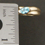 Solid 10K Yellow Gold &  .50 Ct. Bezel Set Blue Topaz Wedding Band, Estate Ring, Olde Towne Jewelers, Santa Rosa CA.