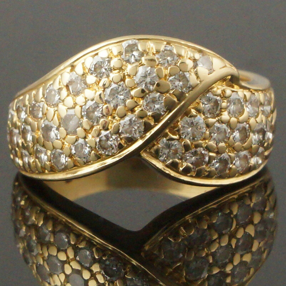 Beautiful, Solid 18K Yellow Gold .40 cttw Diamond Pave Band Estate Ring, Olde Towne Jewelers Santa Rosa Ca.