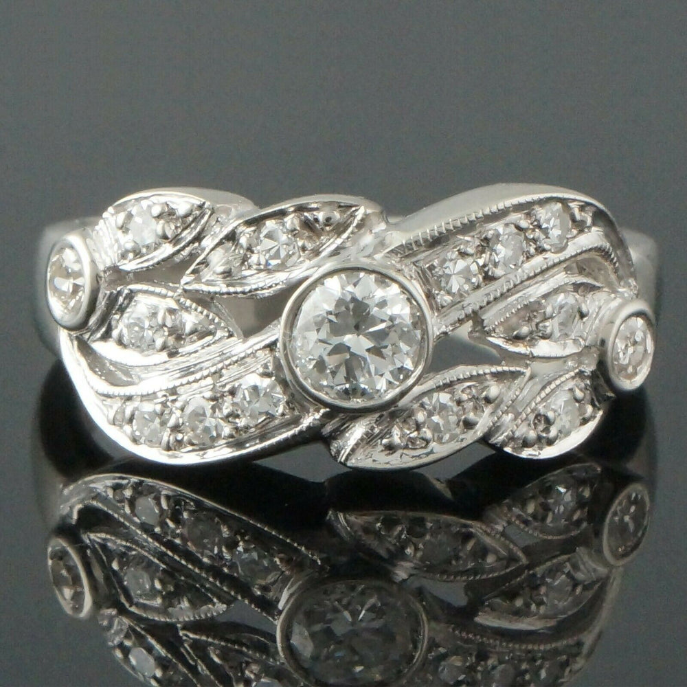 Solid 14K White Gold & .44 Cttw Diamond Estate Wedding, Engagement Ring, Olde Towne Jewelers, Santa Rosa CA.