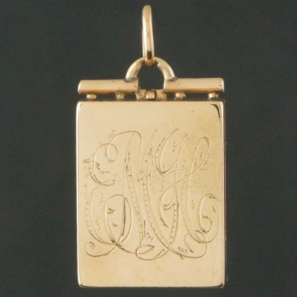 Circa 1890 Solid 14K Gold, Onyx, Carnelian & OMC Diamond Mourning Locket Pendant