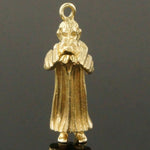 Solid 14K Gold Articulating Rothenburg Franciscan Beer Drinker Charm Pendant, Olde Towne Jewelers, Santa Rosa CA.