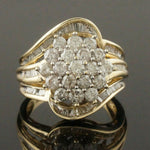 Retro Two Tone Solid 14K Gold & 2.83 CTW Diamond Cluster Burst Estate Ring, Olde Towne Jewelers, Santa Rosa CA.