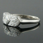 Art Deco Solid 14K White Gold & .53 CTW Diamond Estate Wedding, Anniversary Ring, Olde Towne jewelers Santa Rosa Ca.