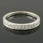 Solid 14K White Gold, .33 CTW Pave Diamond Wedding Band, Estate Anniversary Ring