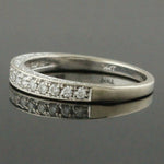 Solid 14K White Gold, .33 CTW Pave Diamond Wedding Band, Estate Anniversary Ring, Olde Towne Jewelers Santa Rosa CA.