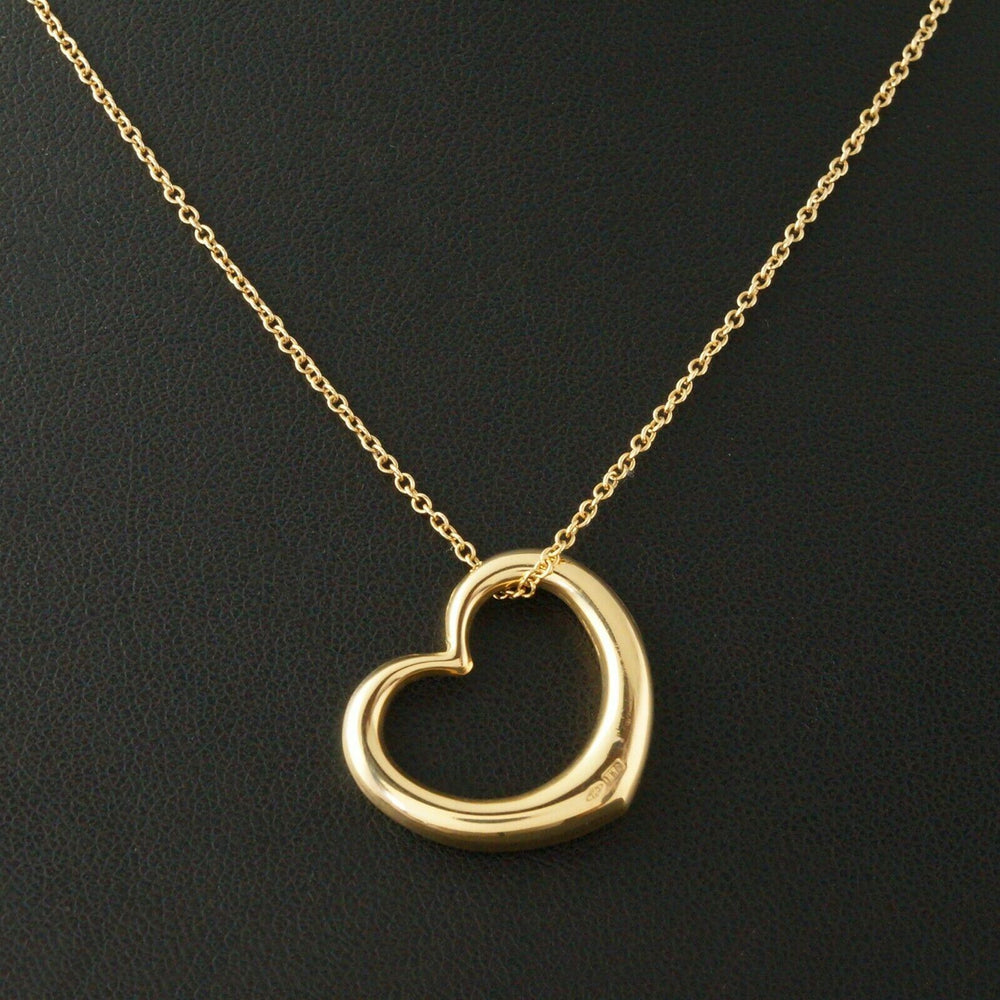 Weiss & Co. Solid 18K Yellow Gold Floating Heart Estate Pendant, 18" Long Chain, Olde Towne Jewelers, Santa Rosa CA.