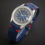 Rare 1974 Caravelle Large Automatic Blue Dial Stainless Steel Watch