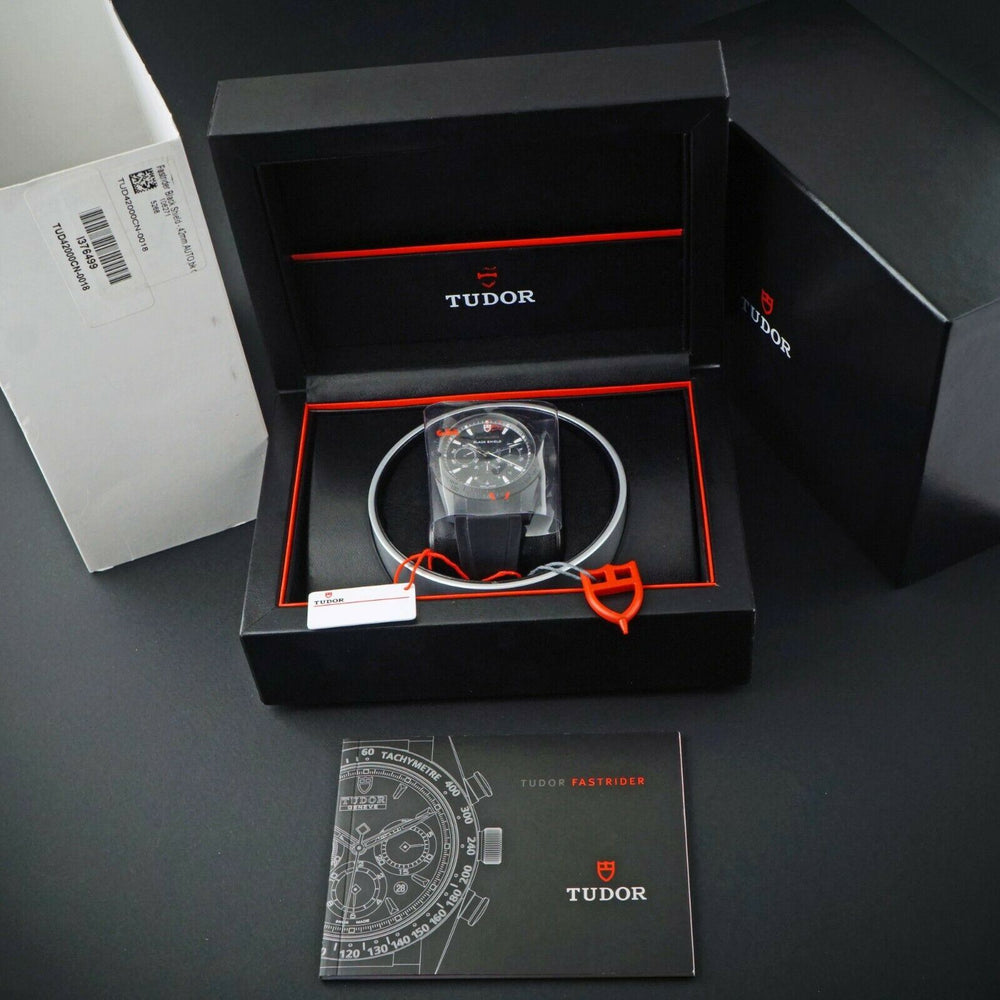 Tudor Fastrider Black Shield 42000C Black Ceramic Case Chronograph Watch