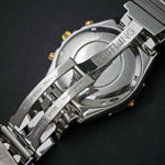 Breitling B13048 Chronomat 18K Gold/Steel Rare Gray Dial Chronograph Watch