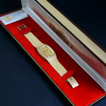 Rare Omega 14K Solid Gold Lady's Oversized Mesh Bracelet Watch, Original Box, Olde Towne Jewelers Santa Rosa CA.