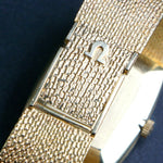 Rare Omega 14K Solid Gold Lady's Oversized Mesh Bracelet Watch, Original Box, Olde Towne Jewelers Santa Rosa CA.