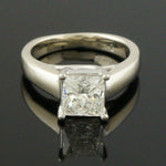 Solid 14K Gold & 1.40 Ct Princess Diamond Solitaire Wedding Band Engagement Ring, Olde Towne Jewelers, Santa Rosa CA.