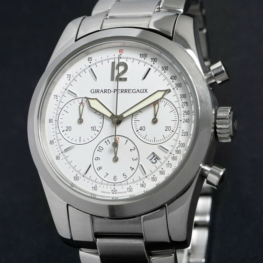 Girard Perregaux 4956 Stainless Steel Chronograph Watch Serviced