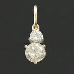 Solid 14K Yellow Gold & 2 Stone 1.10 CTW Diamond Drop Pendant, Olde Towne Jewelers, Santa Rosa CA.