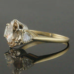 Exquisite 18K Gold & 2.75 CTW Oval Fancy Cognac & Trillion Diamond Estate Ring, Olde Towne Jewelers, Santa Rosa CA.