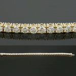 Solid 18K Yellow Gold 9.20 CTW Round Brilliant Cut Diamond Tennis Line Bracelet, Olde Towne Jewelers, Santa Rosa CA.