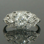 1930's Platinum Filigree & 1.01 CTW OEC Diamond Estate Engagement, Wedding Ring, Olde Towne Jewelers, Santa Rosa CA.