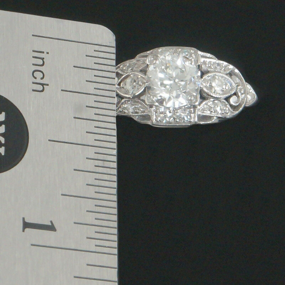 1930's Platinum Filigree & 1.01 CTW OEC Diamond Estate Engagement, Wedding Ring, Olde Towne Jewelers, Santa Rosa CA.