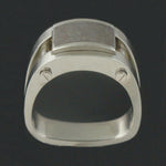 Coffin & Trout Post Modern Platinum & Solid 18K Gold, Meteorite Man's Ring, Olde Towne Jewelers, Santa Rosa CA.