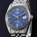 1977 Rolex 1601 Datejust Stainless Steel Blue Sigma Dial 36mm Watch Excellent, Olde Towne Jewelers, Santa Rosa CA.