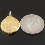 c-1890 Solid 14K Yellow Gold, Griffin & Snake Photo Locket, Estate Pendant, Olde Towne Jewelers, Santa Rosa CA.