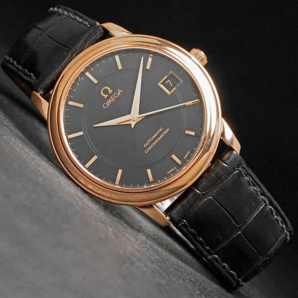 Omega 4601.54 DeVille Prestige 18K Rose Gold Chronometer Automatic Dre Olde Towne Jewelers Omega 4601.54 DeVille Prestige 18K Rose Gold Chronometer Automatic Dre Olde Towne Jewelers