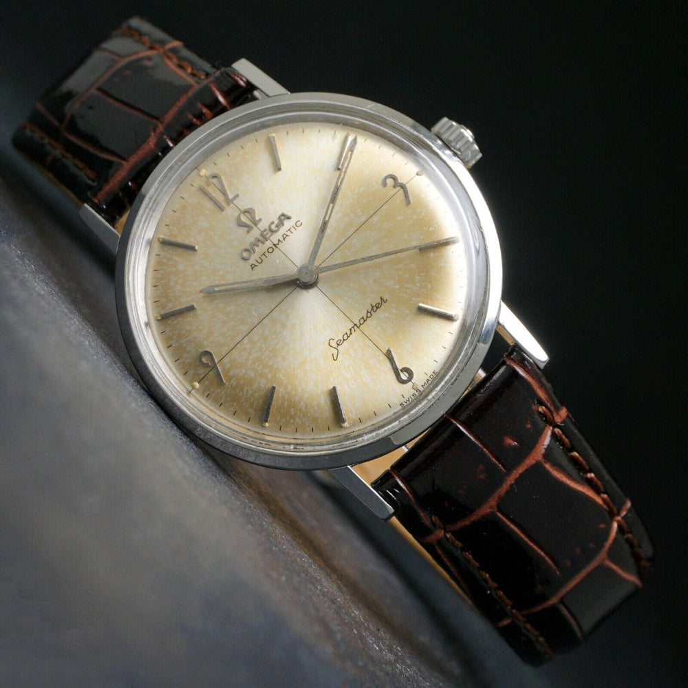 Stunning 1963 Omega 14765 Automatic Seamaster Stainless Steel Cross Ha ...