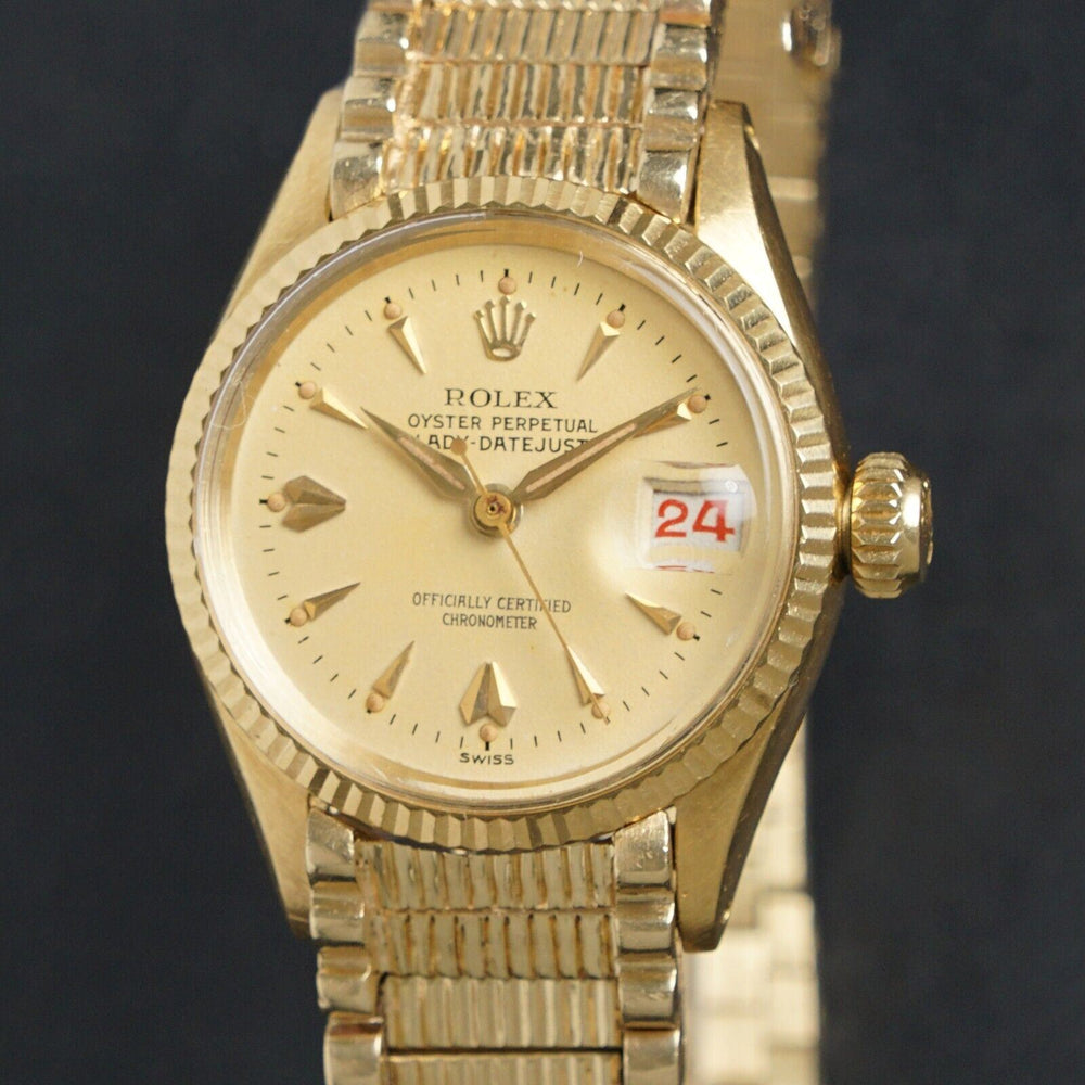 1957 Rolex 6517 Lady Datejust 18K/14K Yellow Gold Watch Completely Untouched