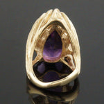 Huge Modernist Solid 14K Gold Free Form Organic 26.0 Ct Amethyst Cocktail Ring, Olde Town Jewelers, Santa Rosa CA.