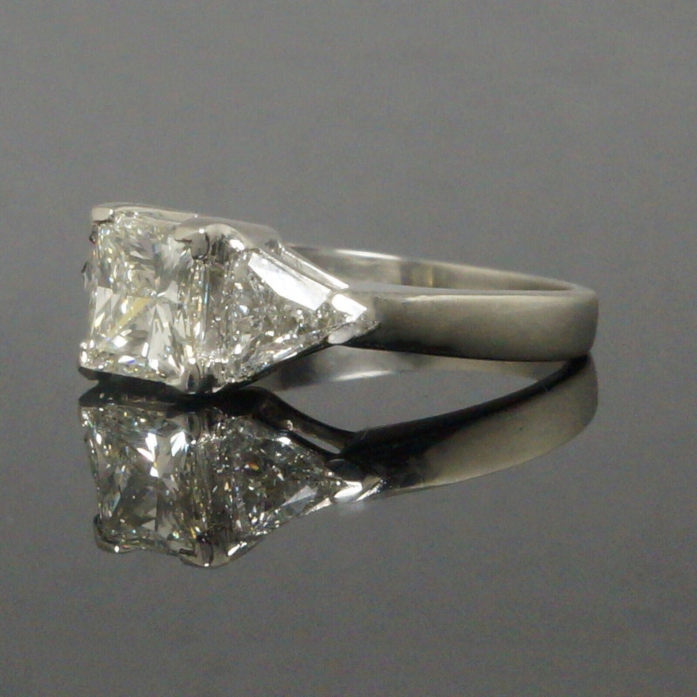 Platinum 2.44 CTW 3 Stone Diamond Wedding Band, Engagement Ring, GIA Laser Insc. Olde Towne Jewelers, Santa Rosa CA.