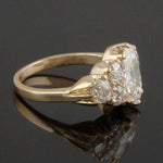 Antique Solid 14K Gold 4.28 CTW Oval & OMC Diamond Wedding Band, Engagement Ring, Olde Towne jewelers, Santa Rosa CA.