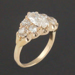Antique Solid 14K Gold 4.28 CTW Oval & OMC Diamond Wedding Band, Engagement Ring, Olde Towne jewelers, Santa Rosa CA.
