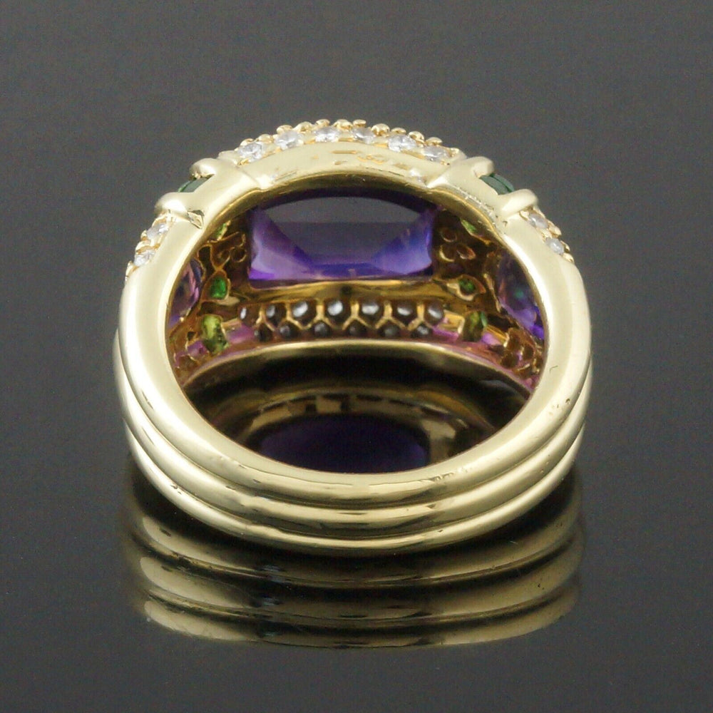 Rare Robert Wander WINC Solid 18K Gold Amethyst, Tsavorite & Diamond Estate Ring, Olde Towne Jewelers, Santa Rosa CA.
