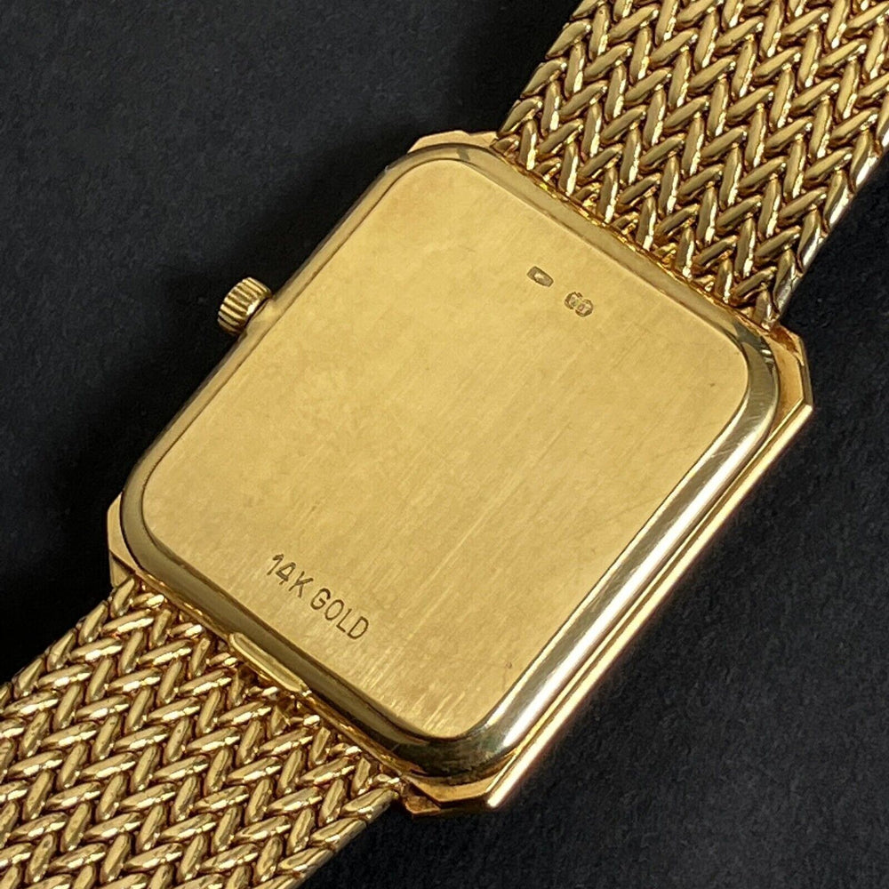 1982 Omega Solid 14K Gold & Diamond Man's Mesh Bracelet Watch, Amazing Near MINT, Olde Towne Jewelers, Santa Rosa CA.