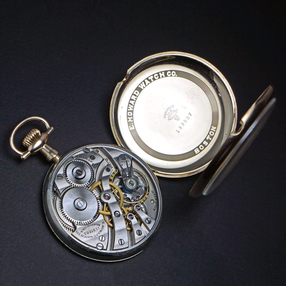 Stunning 1912 E Howard Solid 14K Yellow Gold 12 Size 17J Pocket Watch, XLNT, Olde Towne Jewelers, Santa Rosa CA.
