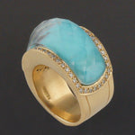 Stephen Webster Crystal Haze Solid 18K Gold Faceted Quartz .48 CTW Diamond Ring, Ode Towne Jewelers, Santa Rosa CA.