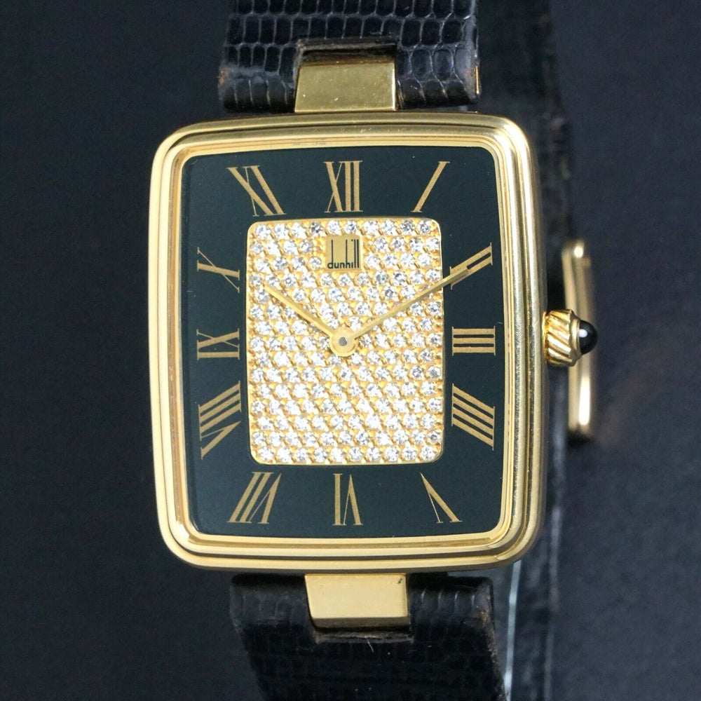 Stunning Rare Dunhill 18K Yellow Gold & Diamond Man's Watch, Excellent Condition, Olde Towne Jewelers, Santa Rosa CA.