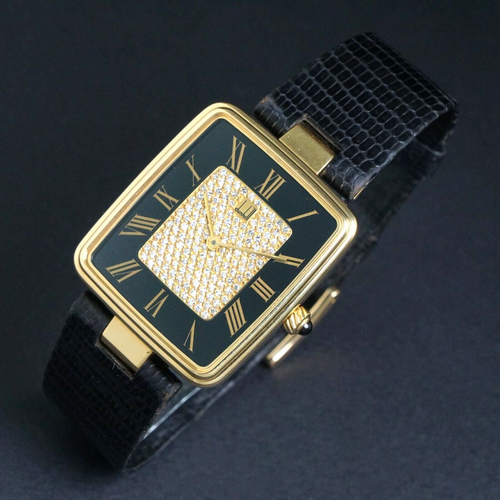 Stunning Rare Dunhill 18K Yellow Gold & Diamond Man's Watch, Excellent  Condition