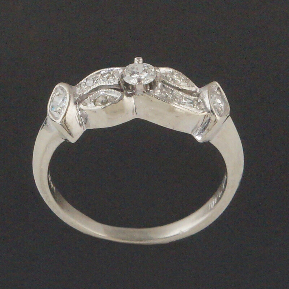 Retro Solid 14K White Gold & .30 CTW Diamond Wedding Band, Anniversary Ring, Olde Towne Jewelers, Santa Rosa CA