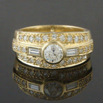 Solid 18K Yellow Gold, .60 CTW OEC 3 Row Diamond Wedding Band, Estate Ring, Olde Towne Jewelers, Santa Rosa CA