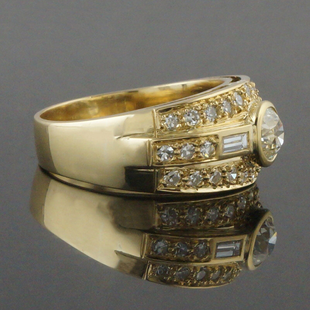 Solid 18K Yellow Gold, .60 CTW OEC 3 Row Diamond Wedding Band, Estate Ring, Olde Towne Jewelers, Santa Rosa CA