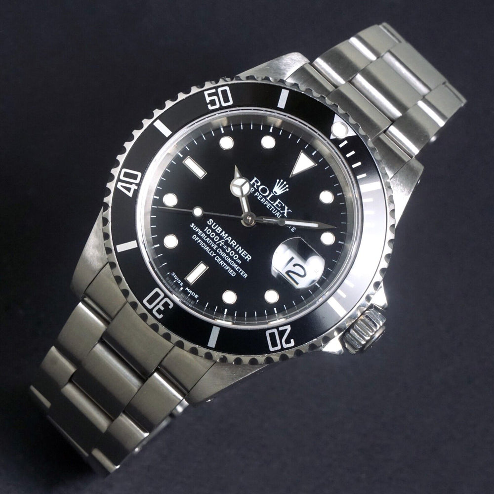 Stunning 2001 Rolex 16610 Submariner Stainless Steel 40mm Watch w/Box & Papers, Olde Towne Jewelers, Santa Rosa CA.